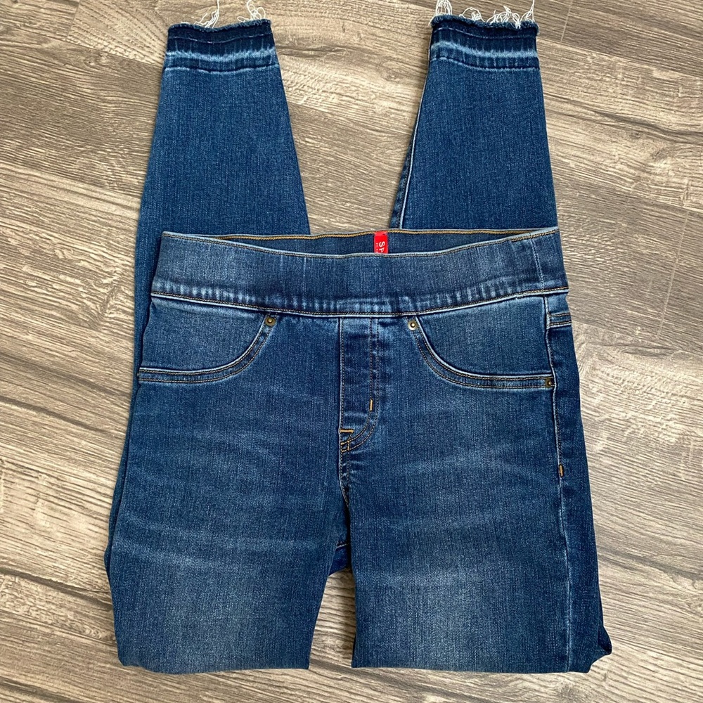 SPANX distressed ankle skinny jeans medium wash NWOT‎ size xs - Picture 4 of 11